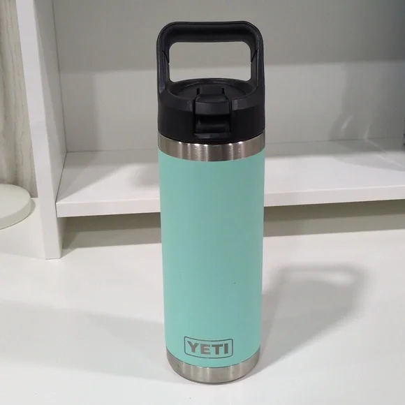 YETI Rambler 18 oz Seafoam BPA Free Bottle with Straw Cap - Picture 2 of 7